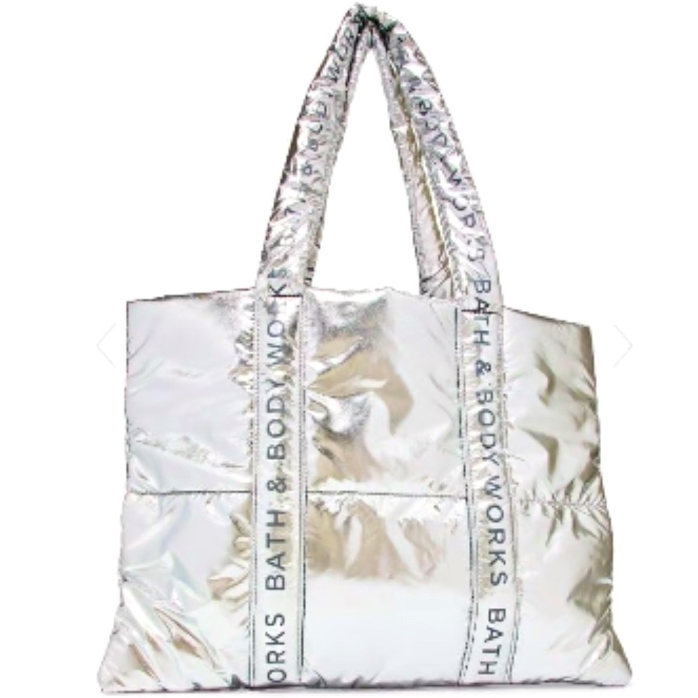 Bath & Body Works Silver Tote Bag NWT